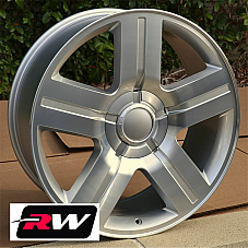 Chevy Silverado 1500 Texas Edition OE Replica 22 inch Machined Silver wheels