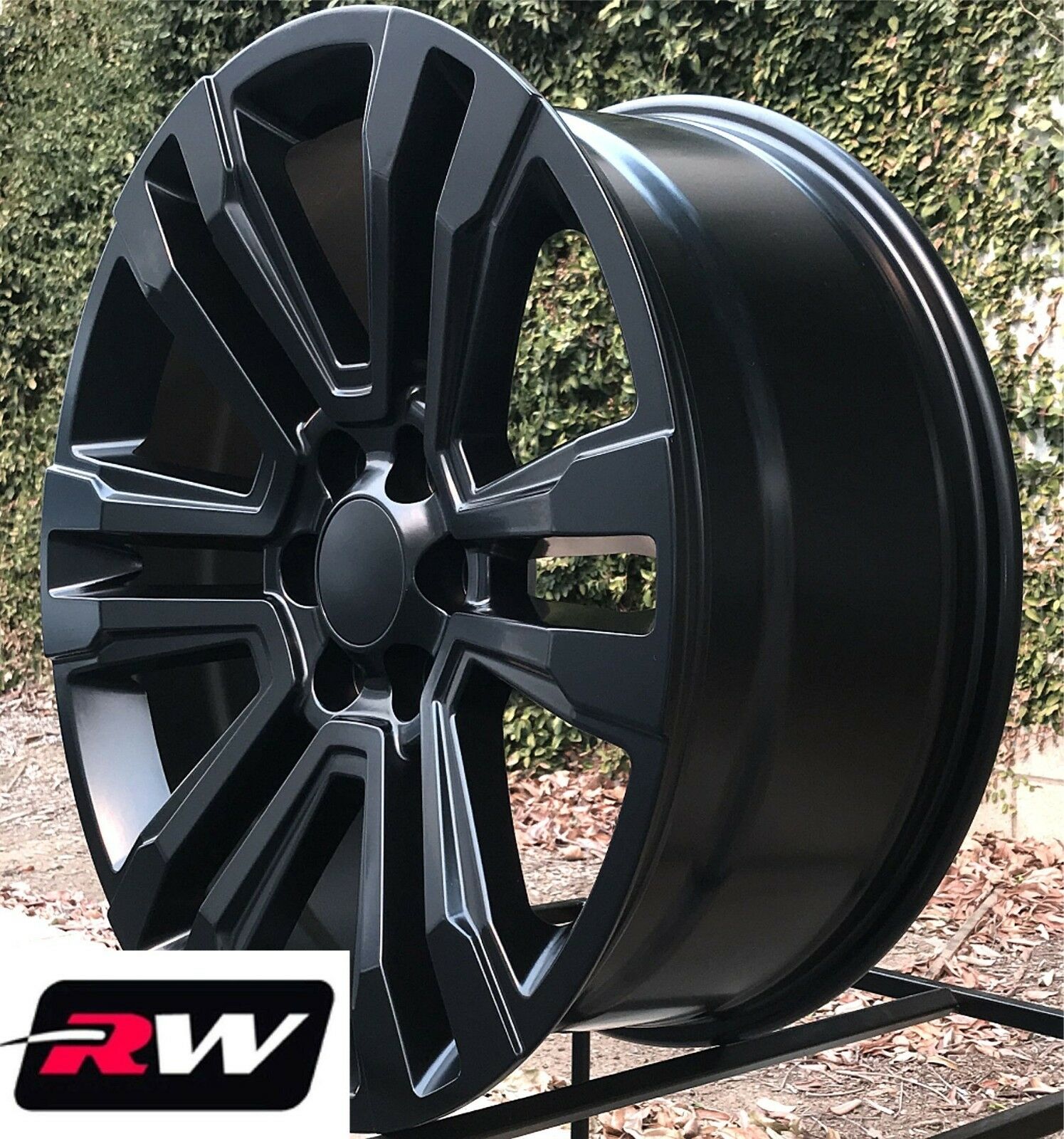 22 inch RW 2017 2018 Denali Wheels for Chevy Truck Satin Black Rims ...
