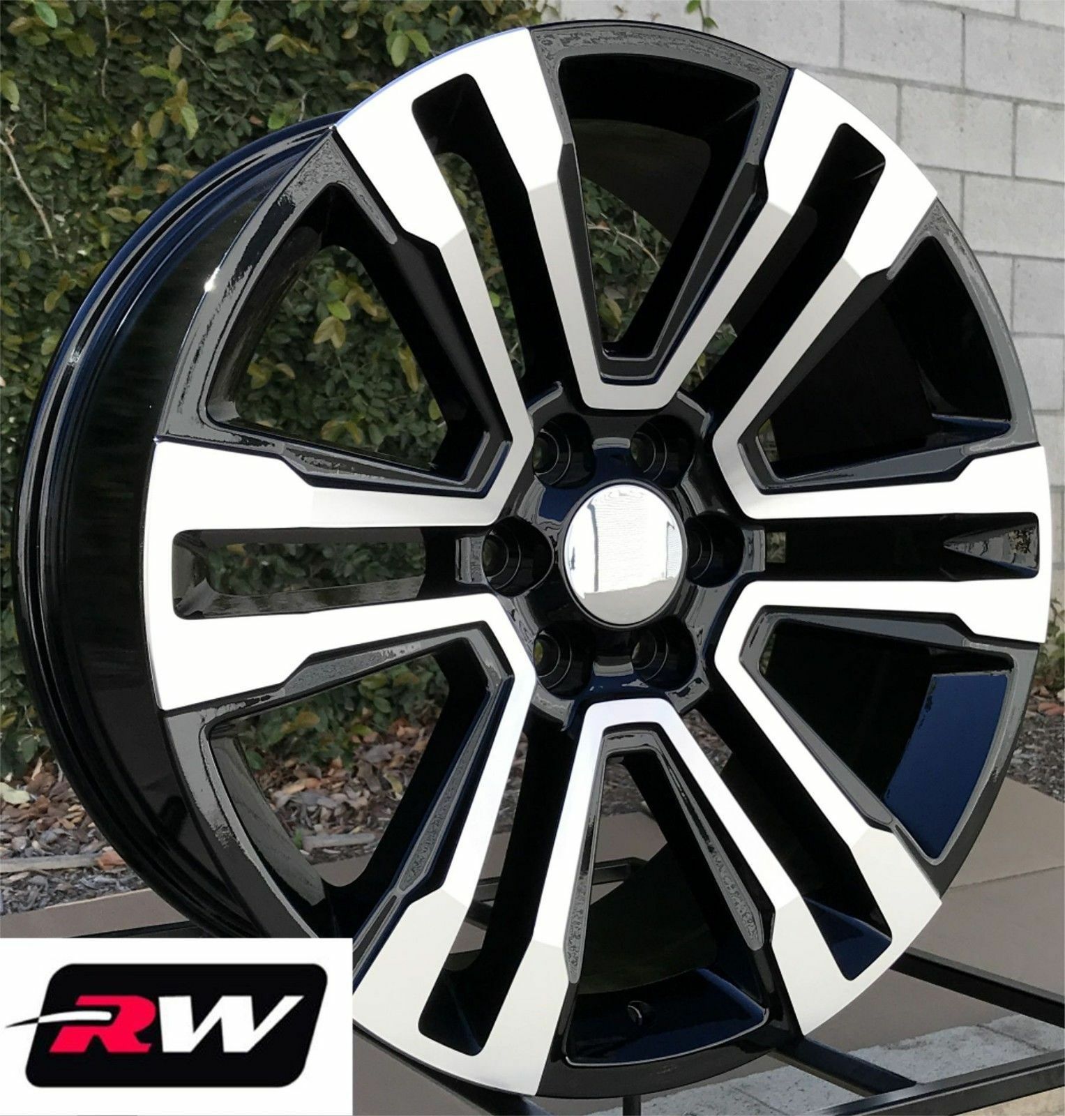 20 X9 Gmc Yukon Denali 2018 Style Wheels Machined Black Rims Tires Fit
