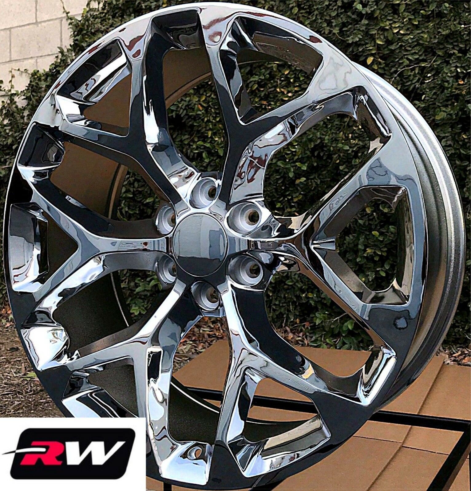 22 x9" inch Chevy Silverado 1500 Factory Style Snowflake Wheels Chrome Rims