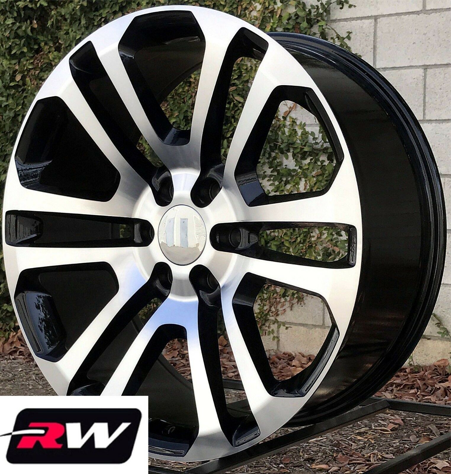 22 inch Wheels and Tires for GMC Sierra 1500 Replica CK158 Black ...
