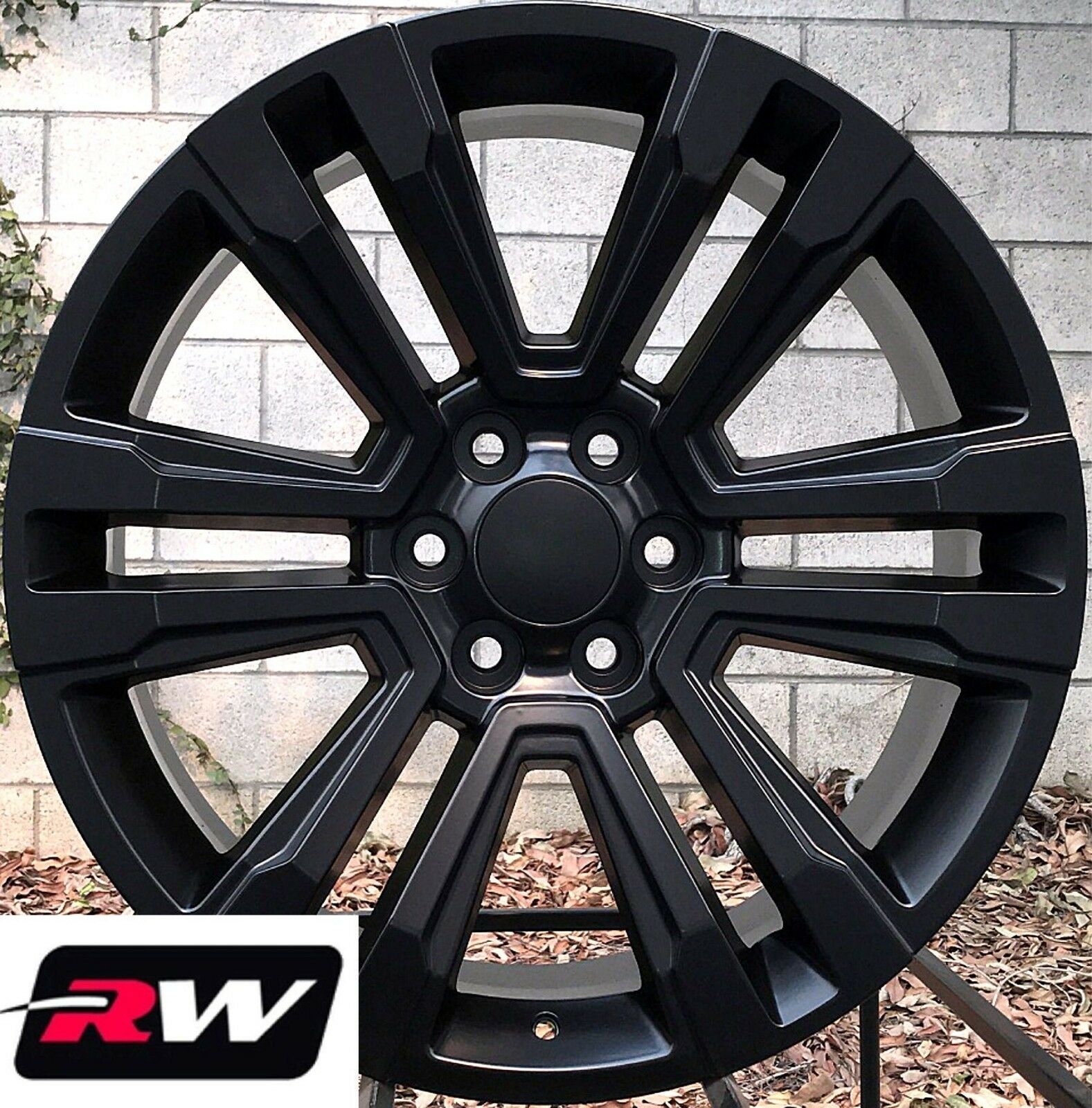 22 inch GMC Yukon Denali 2018 Style Wheels Satin Black Rims Tires fit ...