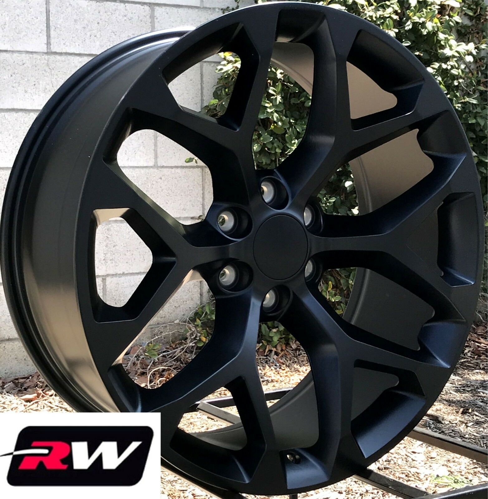 20 x9 inch GMC Sierra Snowflake Style Wheels Satin Black Rims Tires fit ...